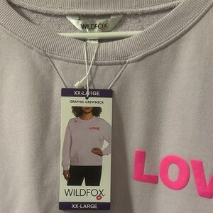 Wildfox Women's Light Purple Sweatshirt with Pink Love Print